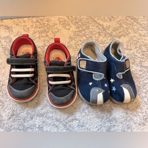 See Kai Run shoes 2 pair. Sneaker is a 8 slippers 9